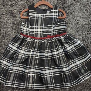 Black and white satin plaid dress